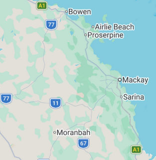 Mackay and Whitsunday Service Area Map